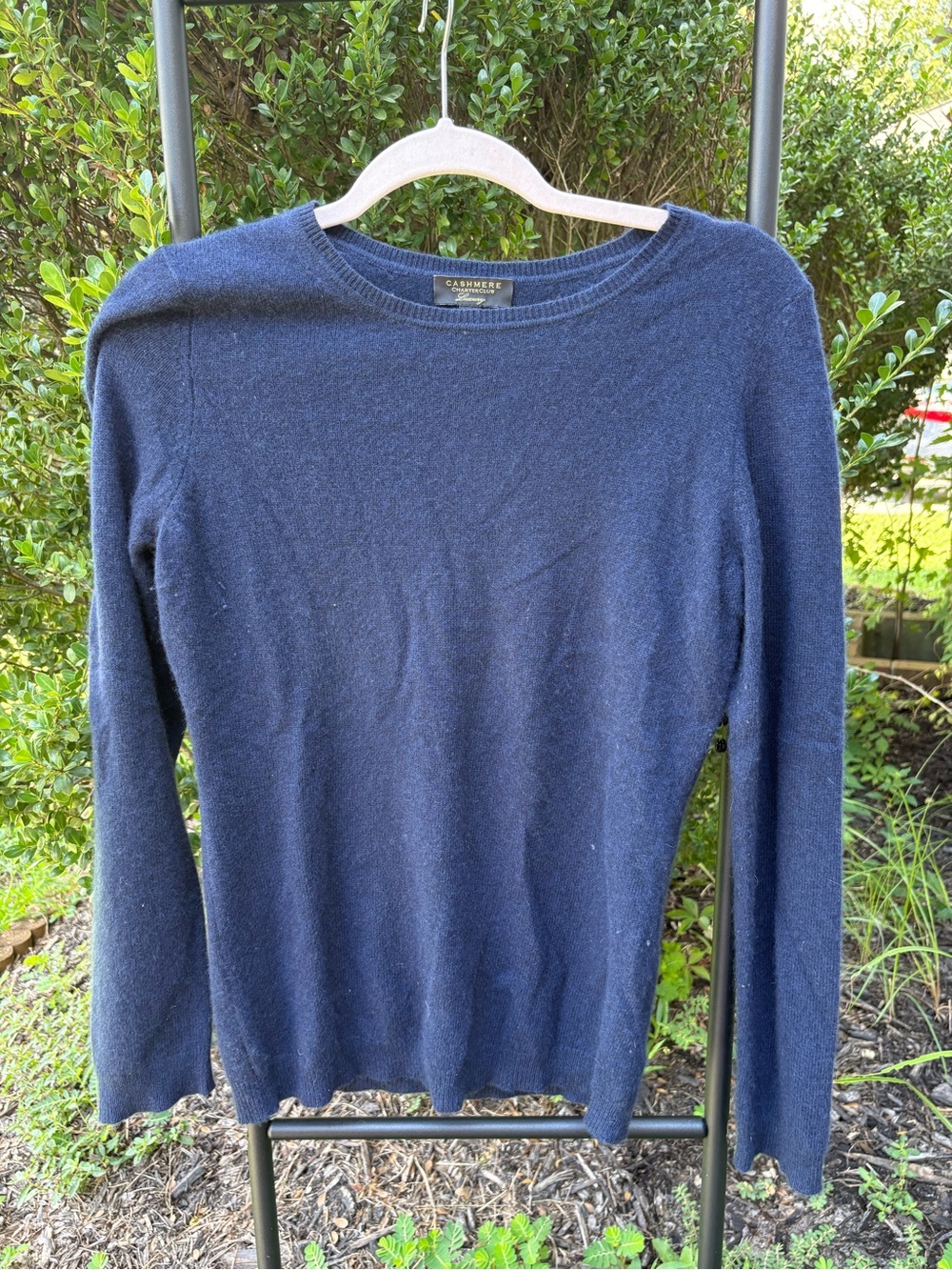 Crewneck Sweater - 100% CASHMERE Navy Blue
